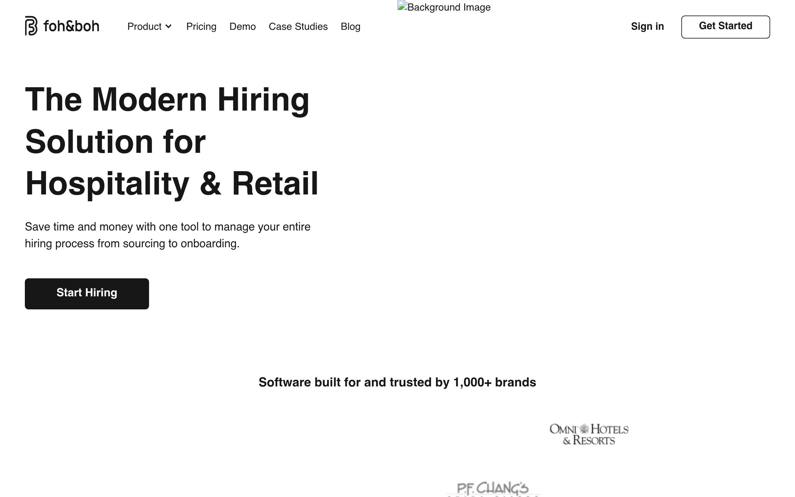foh&boh website screenshot