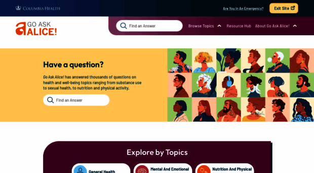 Go Ask Alice! website screenshot