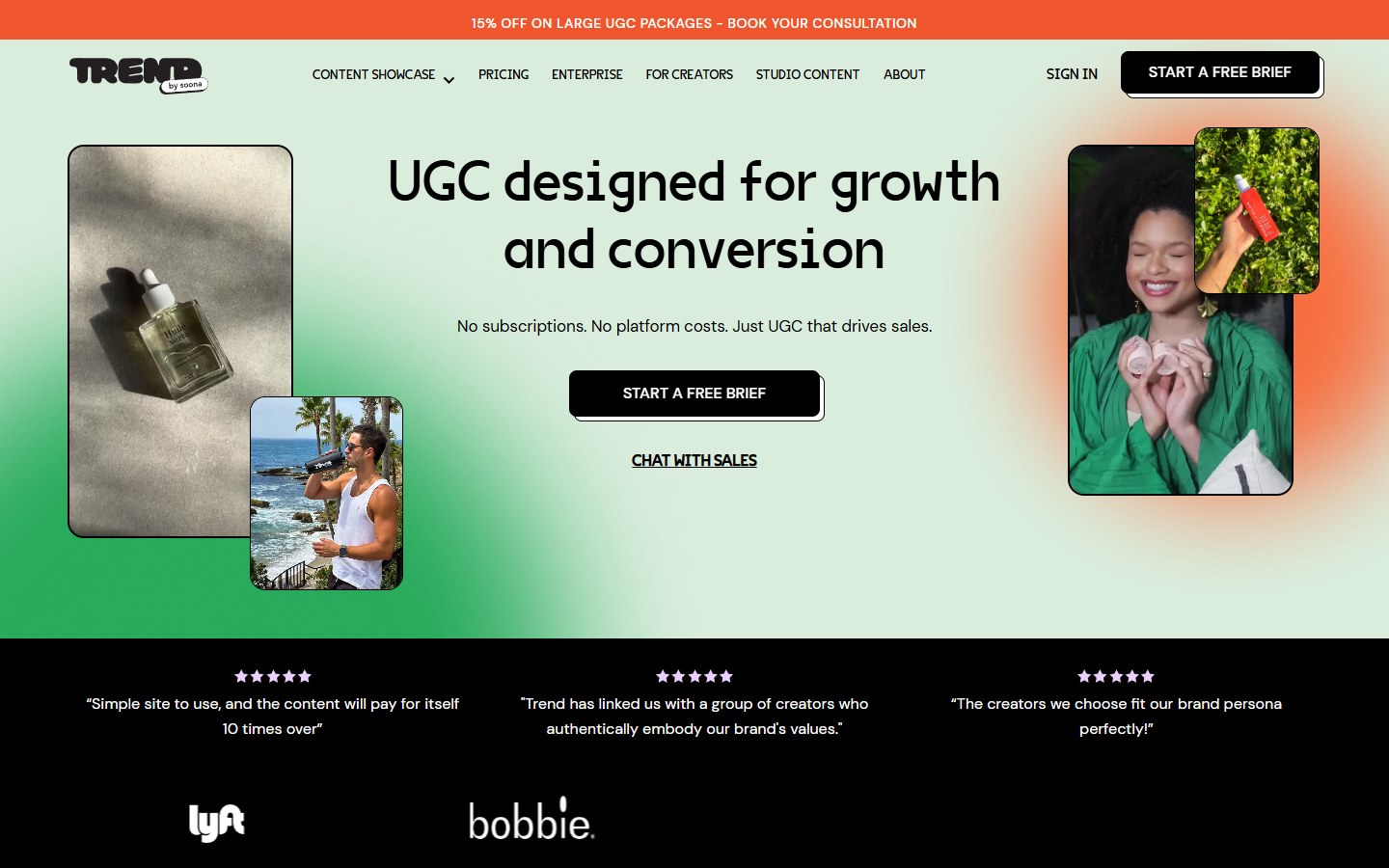 Trend website screenshot